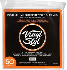 Vinyl Styl 12 Inch Outer Record Sleeves – Easy Open (Crystal Clear)