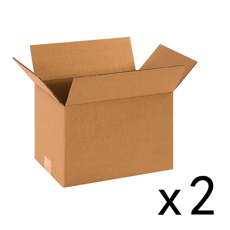 Packs 2 in shipping cartons, 20x16x16 inches, suitable for moving and mailing.