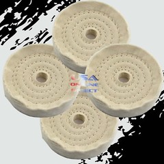 4pc 4″ Spiral Stitch Cotton Buffing Wheels Metal Polishing Buff Pad Jewelry USA