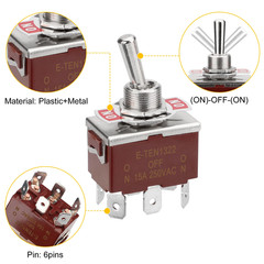 NEW HEAVY DUTY DPDT ON-OFF-ON TOGGLE SWITCH 20A 125V, 15A 250V Screw 3pcs