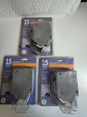 Lot of 3 GE 15-Amp 1 Pole Combination Arc Fault Circuit Breaker THQL1115AFP2