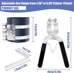 Piston Ring Compressor Tool Adjustable 2.08″-6.89″ Engine Plier Installer