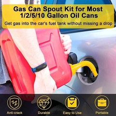 Gas Can Spout Replacement Kit Flexible Nozzle Vent Caps for 1/2/5/10 Gallon Jug