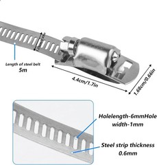 304 Stainless Steel Hose Clamp Assortment Kit DIY, Cut-To-Fit 12 FT Silver