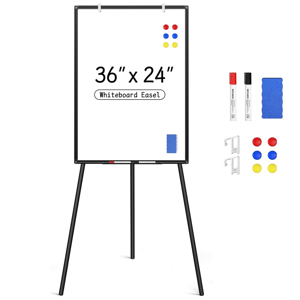 Magnetic Whiteboard W/ Stand Dry Erase Adjustable Tripod White Board 36″ x 24″