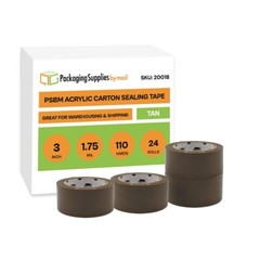 24 Rls Brown Carton Sealing Tape 3″ x 110 Yds Box Shipping Moving Tape 1.75 Mil