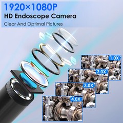 1080P Endoscope Camera w/ 8 LED Light 8mm Borescope Inspection Handheld Camera