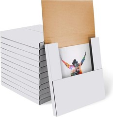 100 Pack Vinyl Record Mailers 12.5″ x 12.5″ x 1″ White Vinyl Record Shipping Box