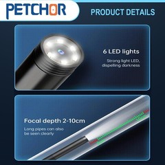 7.9mm Endoscope Camera with Light, 3 in 1 USB, Waterproof IP67, 6 LED Lights