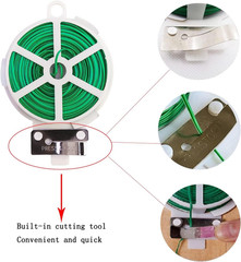 Twist Tie, 328 Feet (100M), Green Cable Ties with Cutter, Garden Plant Ties Reus