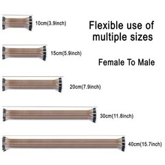 Multicolored Breadboard Jumper Wire Dupont Wire 40pin3 M F Size: 15 cm(5.9 in)