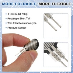 2 Pcs FSR402-ST Thin Film Pressure Sensor, 100g-10Kg, Dia. 14.7mm / 0.58in