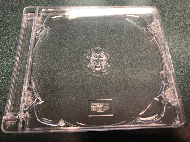 5 CLEAR ORIGINAL SINGLE SUPER JEWEL BOX W/SJB LOGO, LARGE HINGE,O-SJB