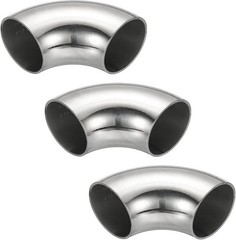 PATIKIL 3pcs 90 Degree Mandrel Bend Elbow, 1-3/8″ OD Steel Exhaust 1-3/8 inch