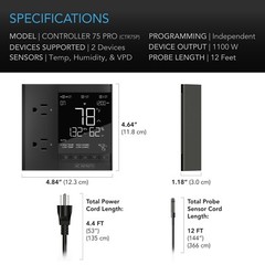 CONTROLLER 75 PRO, Bluetooth + WiFi Smart Outlet Controller for Two Devices