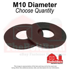 M10 Class 10 Hardened Flat Washers Plain (Pick Quantity)