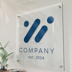 Custom Acrylic Business Logo Sign | Personalized Floating Acrylic Business Sign