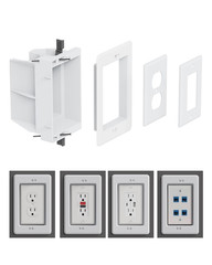 DVFR1W-1 Recessed Electrical/Outlet Box Wall Plate Kit, Single Gang, Recessed Re