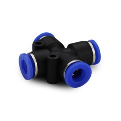 5 Pack, Cross Union Pneumatic Fitting, Push Connect 3/8″ Tube