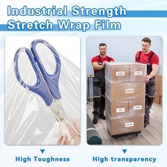 18 Inch Stretch Wrap – 1200 Feet | 60 Gauge, 2 Roll Clear Plastic Self-adheri…