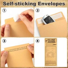 500 PCS Heavyweight Key Transfer Envelopes Secure Adhesive Mailers 4.125×9.5 In