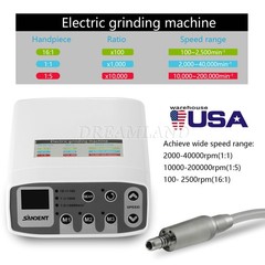 SANDENT motor electrico dental pieza de mano LED 1:5/1:1/1:4.2 contra angulo USA