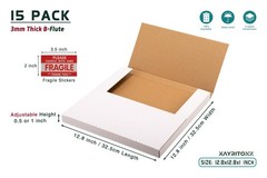Vinyl Record Mailers, 12.8×12.8×1 inch Corrugated Cardboard Album Shipping Bo…