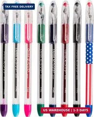 Pentel RSVP Ballpoint Pen, (0.7mm), Fine Line, Black Ink, Pack of 5 (BK90PF5A)