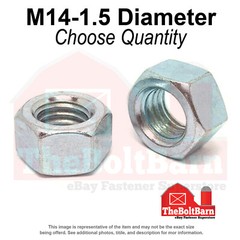 M14-1.5 Class 10 Finished Hex Nut Zinc Clear Fine Thread (Pick Quantity)
