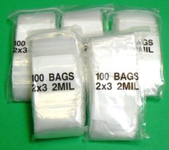 2×3 White Block Poly Reclosable Zip Bags 2mil Writeable 2″x 3″ 2 Mil 500 Bags