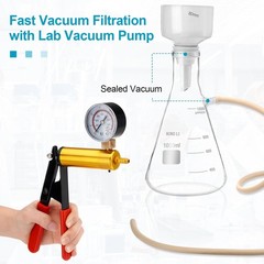 1000ml Lab Buchner Funnel Vacuum Filter Bottle Kit with Manual Hand Vacuum Pump