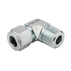 FITOK 3/8″ OD × 3/8″MNPT Elbow Galvanized Steel Compression Tube Fitting 6200psi