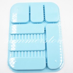 2 Pcs Pink+Blue Dental 135ºC Autoclavable Plastic Divided Type Separate Trays