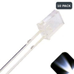 10 x 2x5x7mm Rectangle LEDs Cool Clear White LED Square x 2 5 7 – 7x5x2 mm