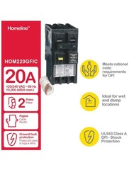 Square D Homeline HOM220GFIC 20 Amp 2-Pole GFCI Circuit Breaker
