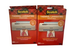 2x Scotch 3M Thermal Laminating Pouches 5×7 Photo Size 100 Pouches NEW
