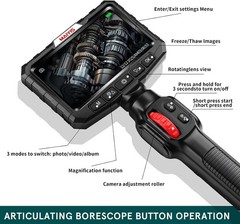 6.5ft 0.24 in Ultra Mini Two-Way Articulating Borescope Camera with Light