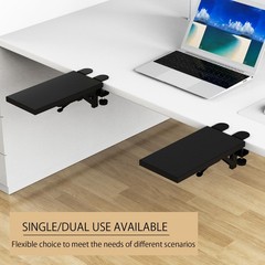 Ergonomics Desk Extender Tray 11.8×5.9 Inch PunchFree Clamp Keyboard Drawer