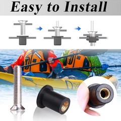 High Strength Rubber Well Nuts M4 M5 M6 – 72 Pairs with Durable Stainless Screws