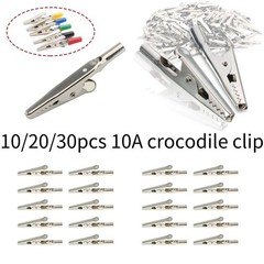 10-Pack 51mm Stainless Steel Alligator Clips for Electronic Testing