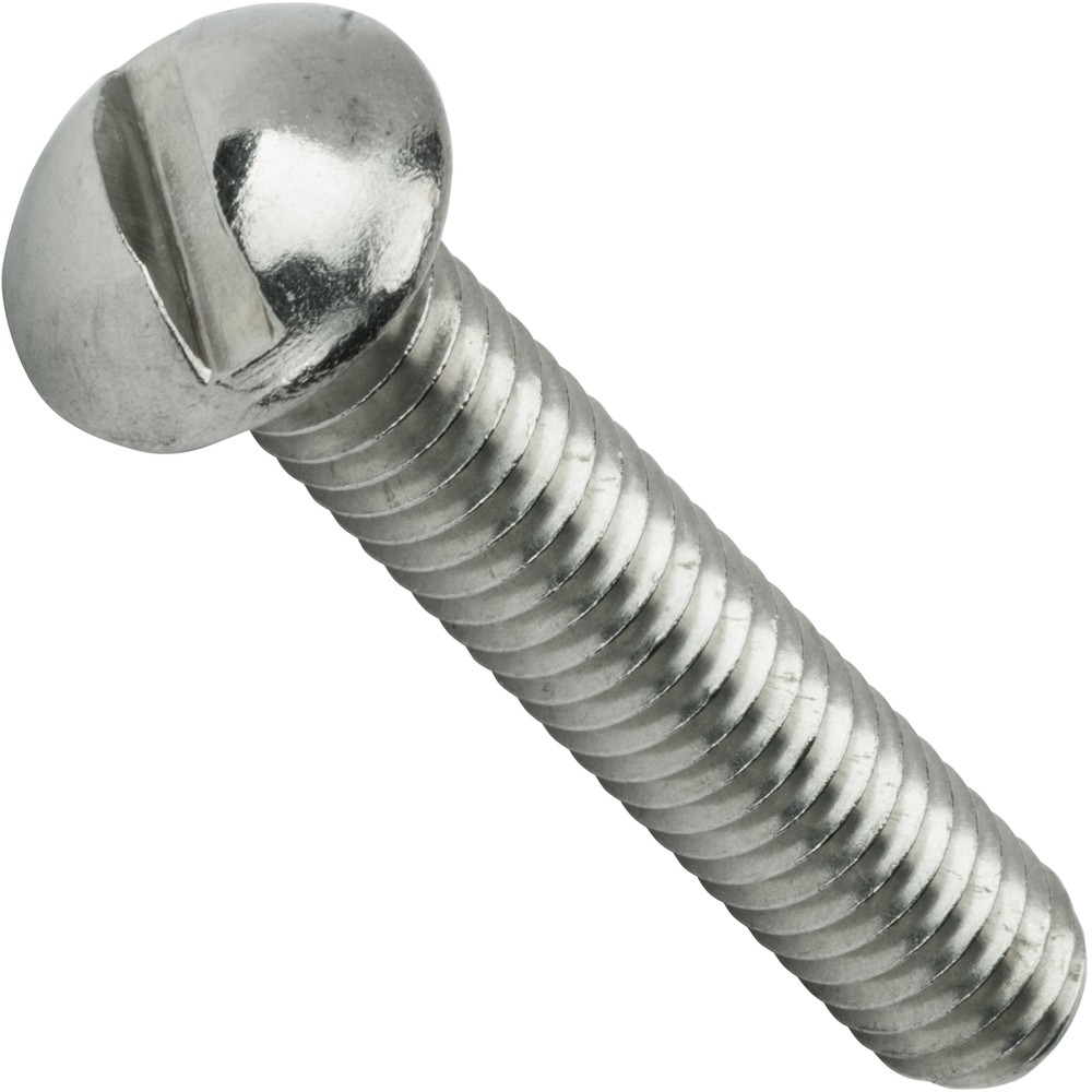 2-56 Round Head Machine Screws Slotted Drive Stainless Steel All Lengths