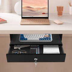 Sliding Under Desk Storage Drawer Pull-out Drawer W/Computer Pad For Stand Desk