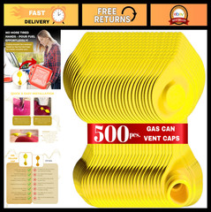 500pcs Yellow Gas Can Vent Caps – Fuel Can Air Vent Kit for 5 Gallon Jugs