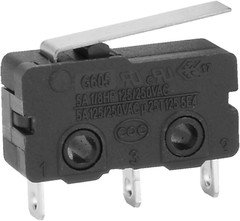 AC 250V 5A SPDT 1NO 1NC Short Straight Hinge Lever Mini Micro Switch