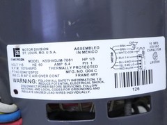 EMERSON K55HXDJM-7081 Furnace Blower Motor 1/3HP 1075RPM 4SPD 115V D340126P02
