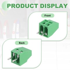 10 Pack 2 Pin PCB Mount Screw Terminal 5mm 0.2 Inch Pitch,Green