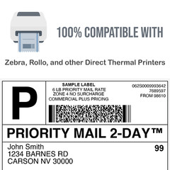 4000 Fanfold 4×6 Direct Thermal Labels Shipping / Barcode Labels Zebra UPS