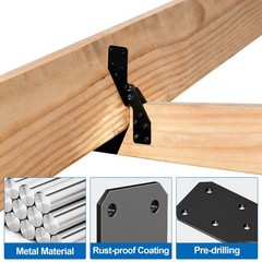 10PCS Heavy Duty Stainless Steel Hurricane Ties Rafter Truss Brackets Black Shed