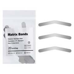 20pcs Dental Matrix Bands Stainless Steel Tofflemire Large Curvature Restoration