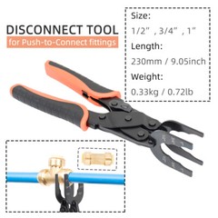 Disconnect Tong Tool for Push to Connect 1/2” 3/4” 1” Fittings Removal Tool